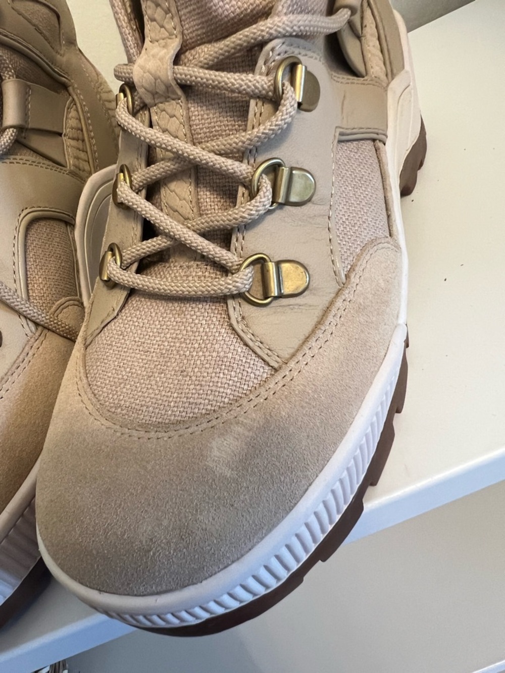 Michael Kors Beige/Tan Combat Moto Boots - Picture 7 of 8